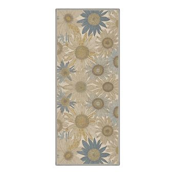 GENIMO Sunflower Daisy Floral Machine Washable Low Pile Non Slip Soft Polyester Rug