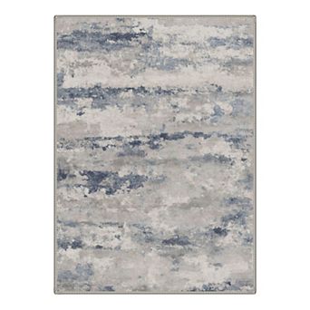 GENIMO Abstract Cloud Brushstroke Machine Washable Low Pile Non Slip Soft Polyester Rug