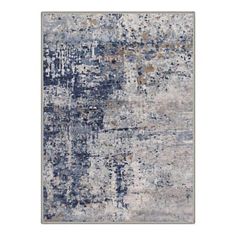 GENIMO Abstract Distressed Speckled Machine Washable Low Pile Non Slip Soft Polyester Rug
