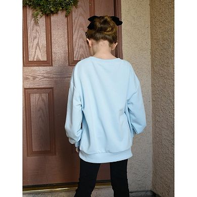 Arshiner Girls Oversized Crewneck Sweatshirt Kids Long Sleeve Pullover Tops Fall Casual Clothes