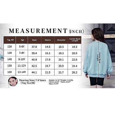 Arshiner Girls Oversized Crewneck Sweatshirt Kids Long Sleeve Pullover Tops Fall Casual Clothes