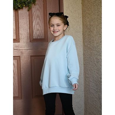 Arshiner Girls Oversized Crewneck Sweatshirt Kids Long Sleeve Pullover Tops Fall Casual Clothes