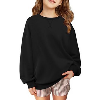 Arshiner Girls Oversized Crewneck Sweatshirt Kids Long Sleeve Pullover Tops Fall Casual Clothes
