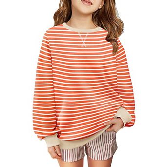 Arshiner Girls Oversized Crewneck Sweatshirt Kids Long Sleeve Pullover Tops Fall Casual Clothes