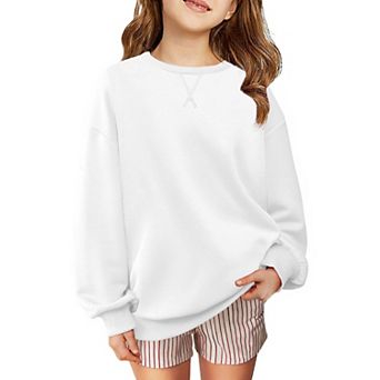 Arshiner Girls Oversized Crewneck Sweatshirt Kids Long Sleeve Pullover Tops Fall Casual Clothes