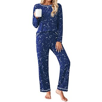 Ekouaer Womens Pajama Sets Long Sleeve Top and Pant Pajamas Sets Sleepwear Two Piece Lounge Sets