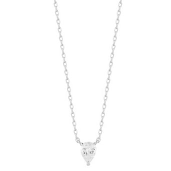 Everyday by Sunkissed Pear Cubic Zirconia Prong Pendant Necklace