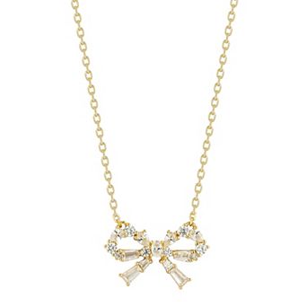 Everyday by Sunkissed Cubic Zirconia Baguette Bow Necklace