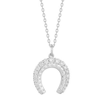 Everyday by Sunkissed Cubic Zirconia Round Horseshoe Pendant Necklace
