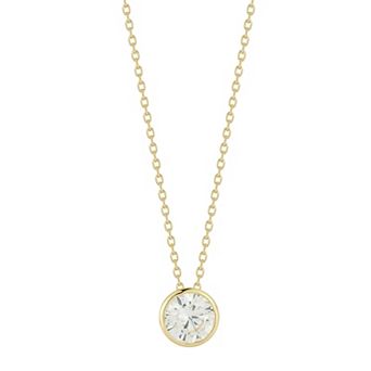 Everyday by Sunkissed Round Cubic Zirconia Bezel Set Pendant Necklace