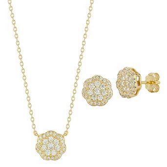 Everyday by Sunkissed Cubic Zirconia Flower Pendant Necklace & Stud Earring Set