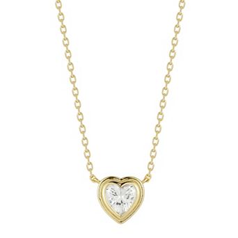 Everyday by Sunkissed Heart Cubic Zirconia Solitaire Bezel Pendant Necklace