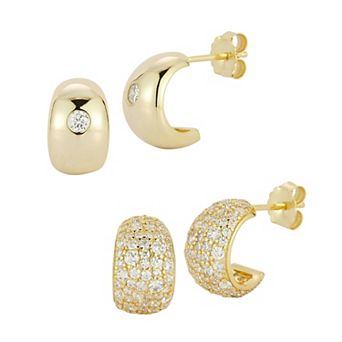 Everyday by Sunkissed Cubic Zirconia Mini C Hoop Earring Set