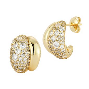 Everyday by Sunkissed Cubic Zirconia Pave Bold Double C Hoop Earrings
