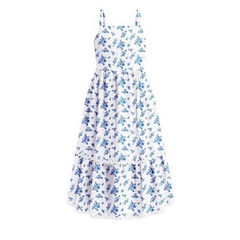 Arshiner Girls Summer Spaghetti Strap Dresses Flowy Tiered Cami Maxi Sundress With Pockets