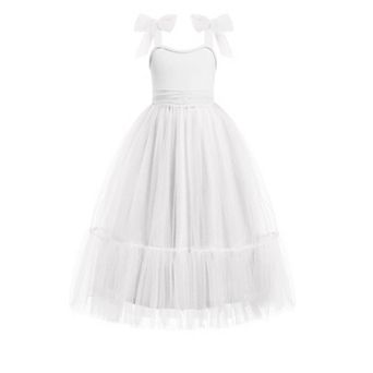 Arshiner Girls Dresses Summer Sleeveless Bowtie Straps Birthday Party Long Tulle Dress