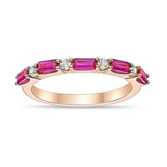 Gemminded Sterling Silver Lab-Created Gemstone & Lab-Created White Sapphire Ring