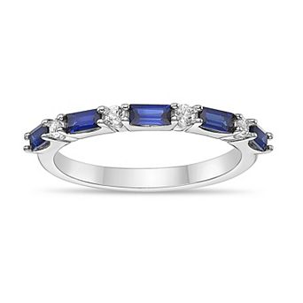 Gemminded Sterling Silver Lab-Created Gemstone & Lab-Created White Sapphire Ring