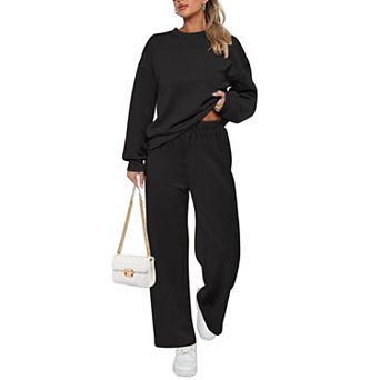 Ekouaer Fleece Lounge Sets for Womens Long Sleeve Loungewear Womens Christmas Pajamas Pajama Set