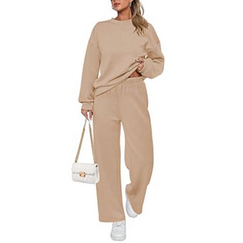 Ekouaer Fleece Lounge Sets for Womens Long Sleeve Loungewear Womens Christmas Pajamas Pajama Set