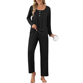 Ekouaer Womens Pajama Sets for Womens Two Piece Pajama Sets Long Sleeve Lounge Set Sleepwear Pants