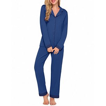 Ekouaer Womens Two Piece Long Sleeve Top and Pants Nightwear Pajama Sets V Neck Loungewear