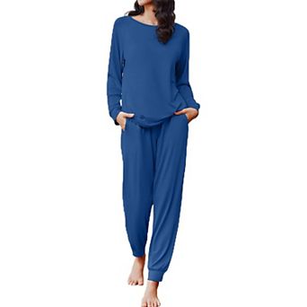 Ekouaer Comfy Pajamas Set Housewear Suit Sleepwear Soft Loungewear Winter