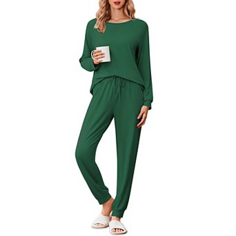 Ekouaer Comfy Pajamas Set Housewear Suit Sleepwear Soft Loungewear Winter
