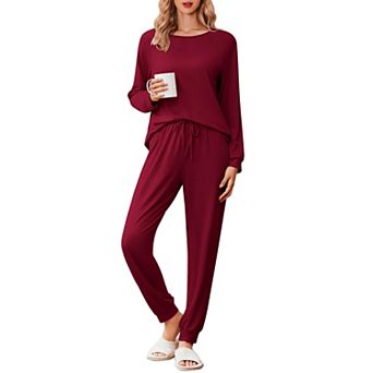 Ekouaer Comfy Pajamas Set Housewear Suit Sleepwear Soft Loungewear Winter