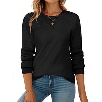 Zeagoo Fall Sweaters for Women Casual Crewneck Knit Long Sleeve Loose Pullover Sweater Outfits Tops