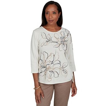 Women's Alfred Dunner Floral Soutache Outline Top