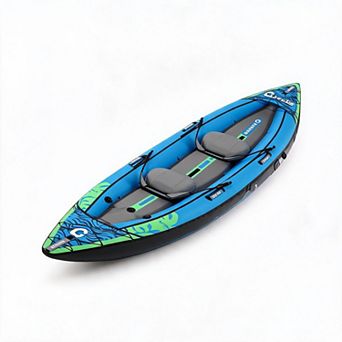 2 Person Gradient Sky Blue Heavy Duty Plastic Inflatable Tandem Kayak with Full Accessories