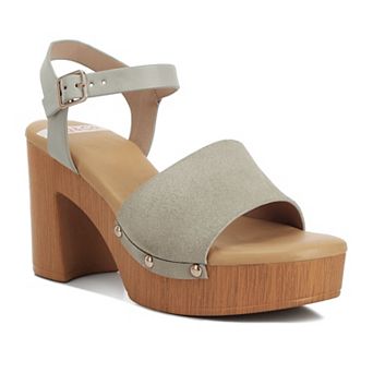 Rag & Co Daniela Women's Genuine Suede Leather High Block Sandals