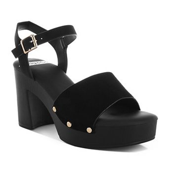 Rag & Co Daniela Women's Genuine Suede Leather High Block Sandals