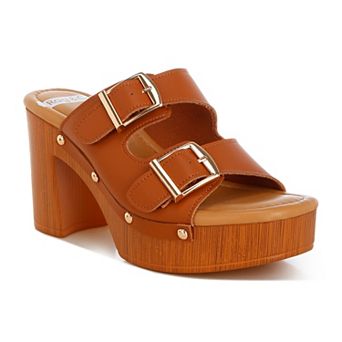 Rag & Co Kenna Women's Dual Buckle Strap Platform Sandals