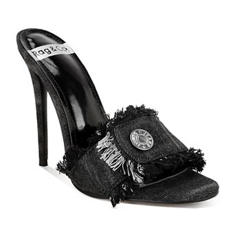 Rag & Co Claudia Women's Stiletto Sandals Distressed Open Toe High Heel