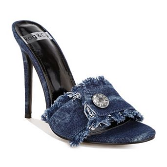 Rag & Co Claudia Women's Stiletto Sandals Distressed Open Toe High Heel