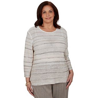 Plus Size Alfred Dunner Ombre Sequin Biadere Sweater