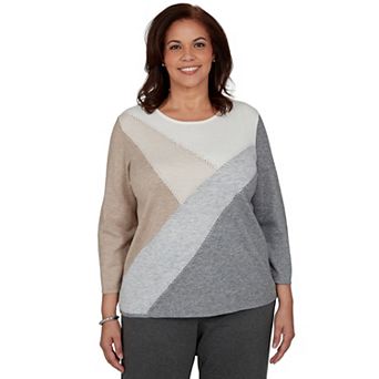 Plus Size Alfred Dunner Studded Colorblock Sweater