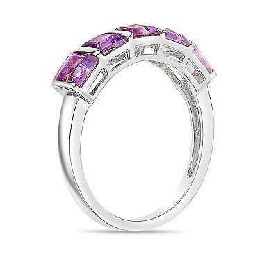 Gemminded Sterling Silver Square Gemstone Bezel & Prong Ring