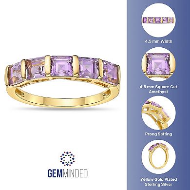Gemminded Sterling Silver Square Gemstone Bezel & Prong Ring
