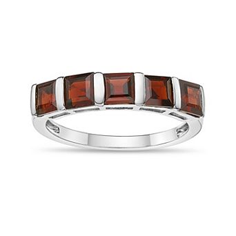 Gemminded Sterling Silver Square Gemstone Bezel & Prong Ring