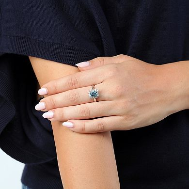 Gemminded Sterling Silver Lab-Create White Sapphire & Gemstone Ring