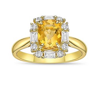 Gemminded Sterling Silver Lab-Created White Sapphire & Gemstone Ring