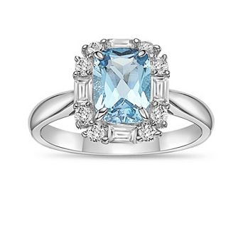 Gemminded Sterling Silver Lab-Created White Sapphire & Gemstone Ring