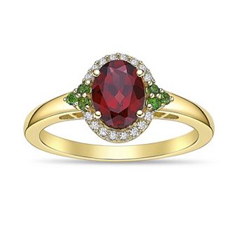 Gemminded 18k Gold Over Sterling Silver Multi Gemstone Ring