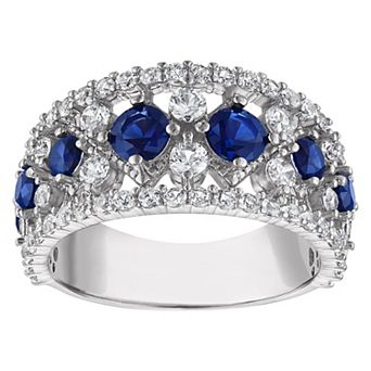 Ivy Sharpe Lab-Created Sapphire Round Prong Ring
