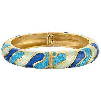 Ivy Sharpe 14k Gold-Plated Enamel Bangle Bracelet
