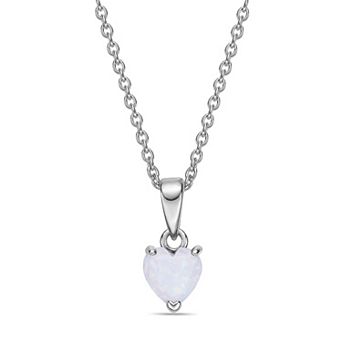 Gemminded Sterling Silver Heart Birthstone Pendant Necklace