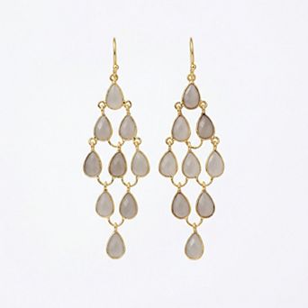 The Collective by DBJ Luma Chandelier Earrings with White Moonstone